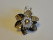 Bague nénuphar cristal bronze shade en perles de cristal swarovski