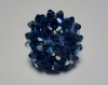 Bague copine ovale capri blue en perles de cristal swarovski