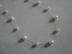 Collier long perle blanche