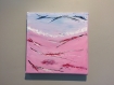 Toile peinture abstraite rose et bleu 