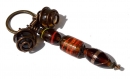 Porte-clefs avec billes de verre wrappées dans du fil de cuivre et perles lampwork 