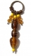 Porte-clefs avec perles lampwork et à facettes dans des nuances de jaune 