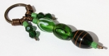 Porte-clefs avec perles lampwork et à facettes dans des nuances de vert 