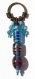 Porte-clefs avec perles lampwork et à facettes dans des nuances de bleu 