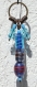 Porte-clefs avec perles lampwork et à facettes dans des nuances de bleu 