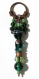 Porte-clefs avec perles lampwork et à facettes dans des nuances de vert 