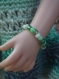 Ensemble robe, bracelet, chaussures en dégradé de vert pour maru 52 cm 