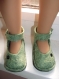 Chaussures en feutrine verte pour poupée maru and friends 52 cm 