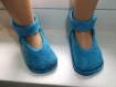 Chaussures en feutrine bleue pour maru and friends 52 cm