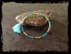 Bracelet en perles miyuki, pompon et sequin émaillé 