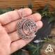 Collier elfique lune et arbre de vie argenté païen wicca médiéval fantasy celtique ésotérisme magie mabon