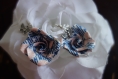 Boucle d'oreilles jolie fleur bleue