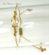 Bracelet scarabée en cristal de swarovski golden shadow (lien kaki sur bronze clair)