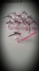 Contenant à dragée boule en plexi simple avec alu rose fushia et ruban chocolat