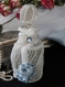 Flacon en verre décoratif chic et romantique agrémenté de perle,de strass et de soie
