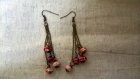 Boucles d'oreilles perles artisanales en terre cuite céramique émaillée 