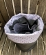 Trousse de toilette gris et argent motif coquille