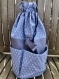 Trousse de toilette gris bleu motif origami