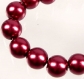 Lot de dix perles de verre rouge 14mm 