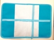 Protège carnet de santé a broder au point de croix, tissu turquoise 100% coton, contour au choix
