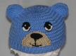Bonnet petit ours bleu au crochet pour bébé fait main