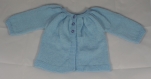 Gilet kina manches longues bleu taille 12 mois en laine fait main