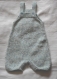 Salopette courte en laine chinée fait main taille 0-1 mois