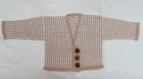 Gilet vintage tweed bicolore taille 6 mois fait main