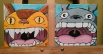 Portrait du chat-bus et de totoro criant ouaaarrrggg! 