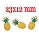 1 breloque ananas email 23x12 mm