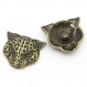 2 pendentifs tête léopard bronze 2.5x2.8 cm 
