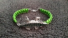 Bracelet shamballa vert crocodile argenté