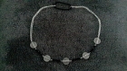 Headband en perles de cristal noir et connecteurs ronds argentés