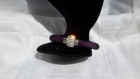 Bracelet stardust réalisé en résille noire et strass violets