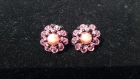 Boucles d'oreilles modèle ares tissées en perles de swarovski roses