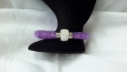 Bracelet stardust réalisé en résille violette et strass violets