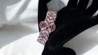 Bracelet tissage macramé en perles miyuki gris et rose
