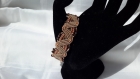 Bracelet tissage macramé en perles de swarovski marron