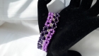 Bracelet multi-rangs tissé en perles de renaissance mauves et violettes