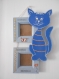 Cadre photo en bois / décoration chat / bleu et orange 