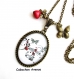 Collier pendentif romantique saint-valentin amour cherie coeurs arabesques papillon bijou fantaisie bronze cabochon verre cadeau saint-valentin cadeau fête des amoureux chérie