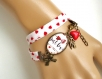 Bracelet coeurs saint-valentin amour cherie love bijou fantaisie bronze cabochon verre cadeau saint-valentin cadeau fête des amoureux chérie