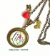 Collier pendentif saint-valentin cherie love arabesques coeur rouge bijou fantaisie bronze cabochon verre cadeau saint-valentin cadeau fête des amoureux chérie