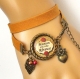 7.81 bracelet maman rêveuse rose bijou fantaisie bronze cabochon verre cadeau maman cadeau fête des mères