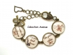 S.7.97 bracelet maman petit calin bijou fantaisie bronze 4 cabochons verre cadeau maman cadeau fête des mères