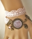 S.6.160 bracelet filigrane romantique merveilleuse maman bijou fantaisie bronze cabochon verre cadeau maman cadeau fête des mères
