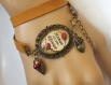 S.7.211 bracelet filigrane maman rêveuse rose bijou fantaisie bronze cabochon verre cadeau maman cadeau fête des mères