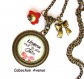 S.7.294 collier pendentif maman la plus jolie noeud rayures bijou fantaisie bronze cabochon verre cadeau maman cadeau fête des mères (série 1)