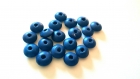 Lot de 15 perles bois plates bleu foncé 1,5mm diamètre