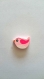 Perles oiseau en bois rose